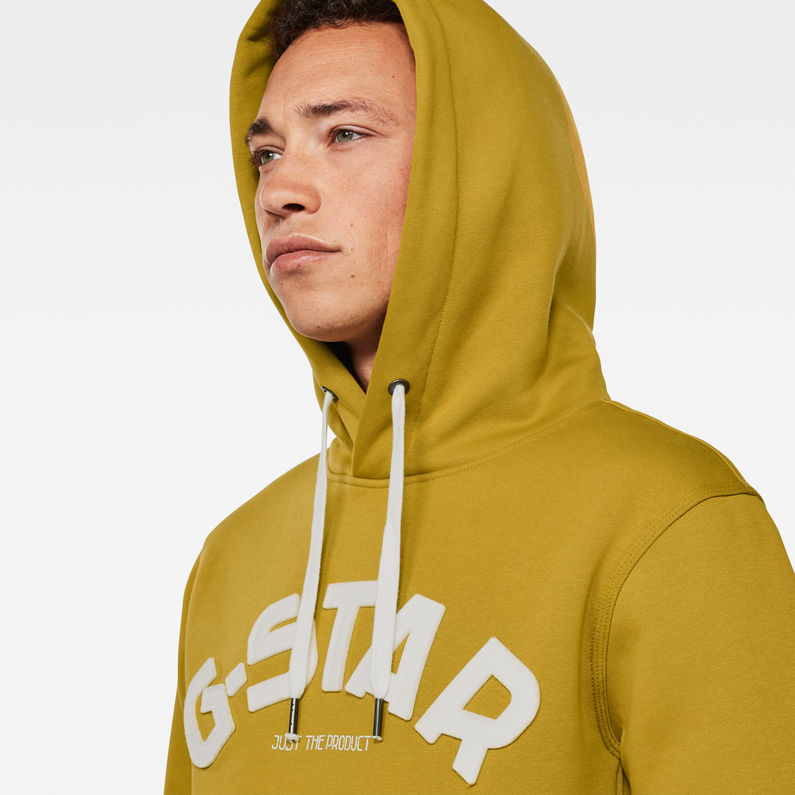 G-Star RAW® Varsity Felt Hooded Sweatshirt Grün detail shot