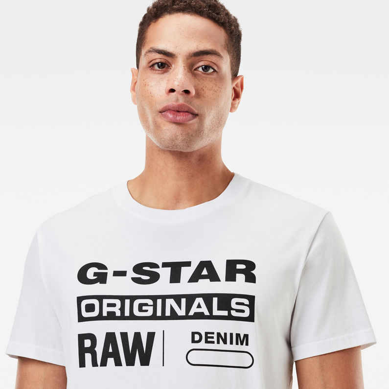 G-Star RAW® Graphic 8 T-Shirt Blanc detail shot