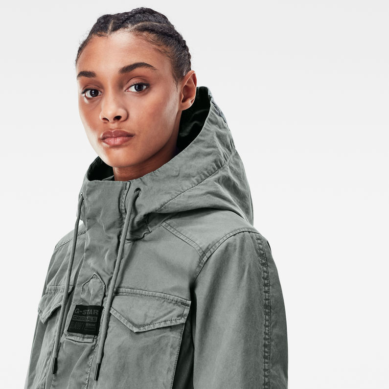 G-Star RAW® Short Hooded Field Parka Grey detail shot