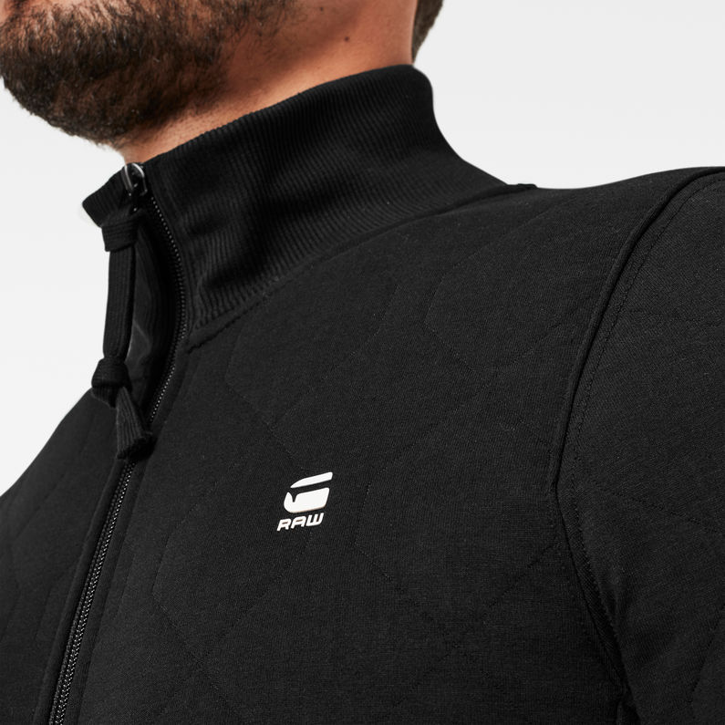 G-Star RAW® Utility Quilted Sweat Track Jacket Black detail shot