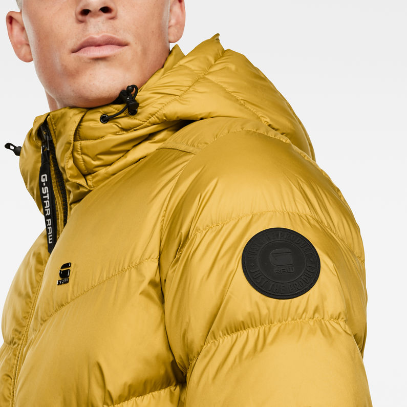 G-STAR® Whistler Hooded Puffer Jacket Green detail shot