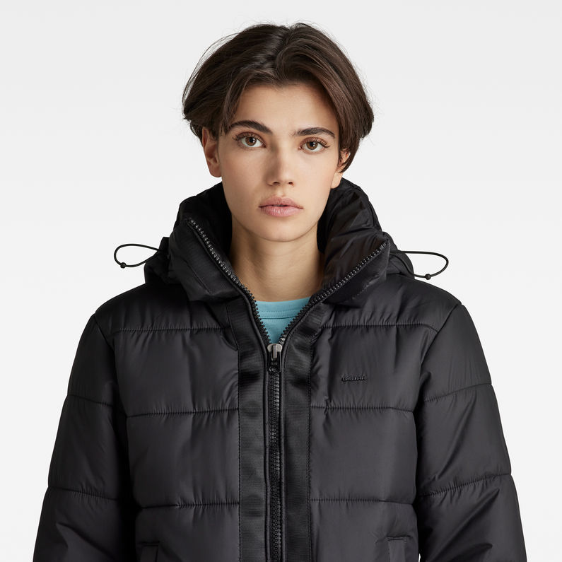 G-Star RAW® Meefic Hooded Padded Jacket Black detail shot