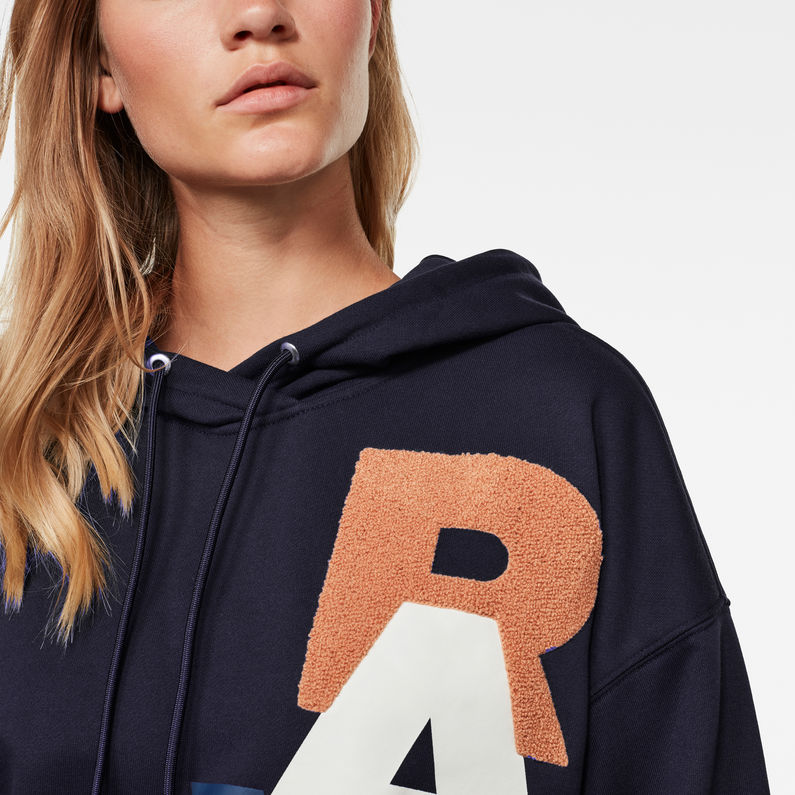 G-Star RAW® Graphic Raw Oversized Hoodie Dark blue detail shot