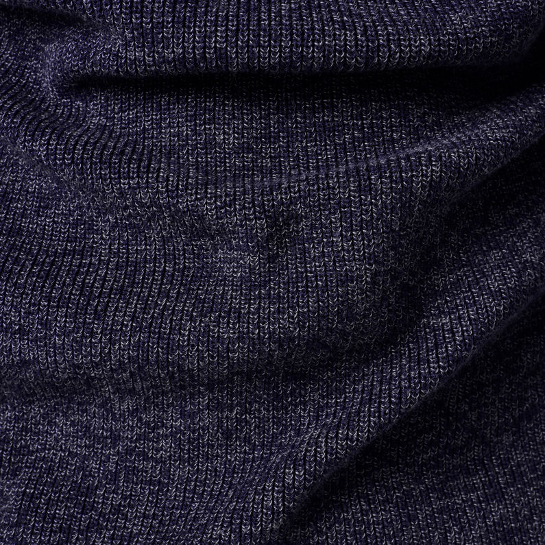G-Star RAW® Pull en maille Utility Constructed Half Zip Bleu foncé fabric shot