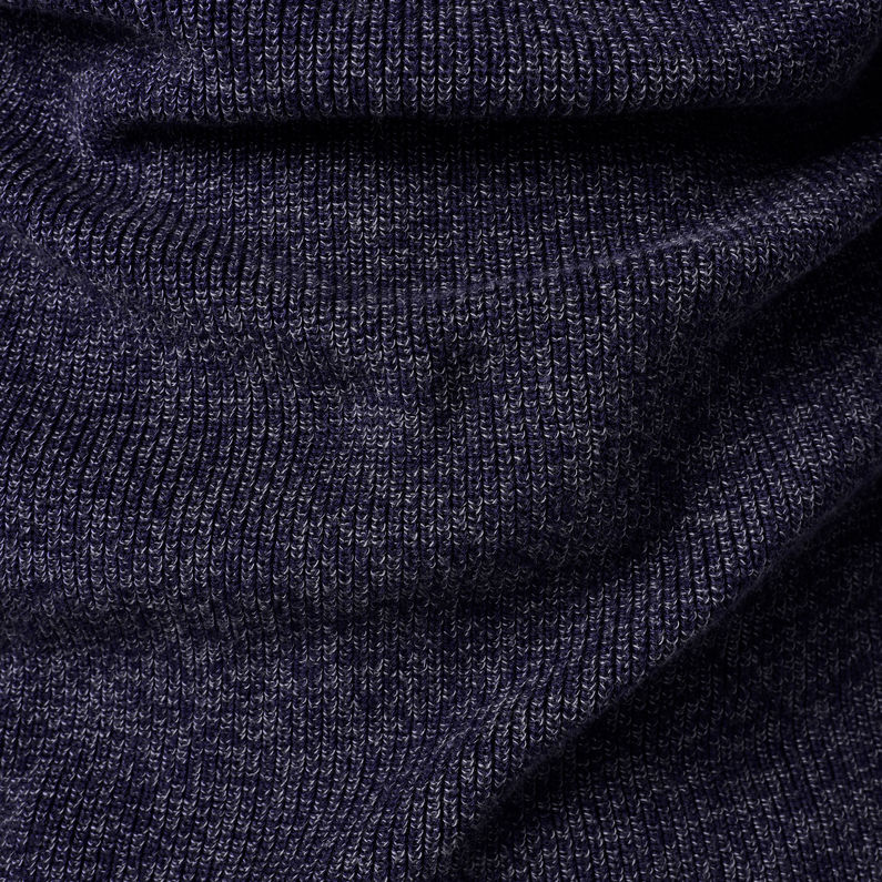 G-STAR® Utility Constructed Half Zip Knitted Sweater Dark blue fabric shot