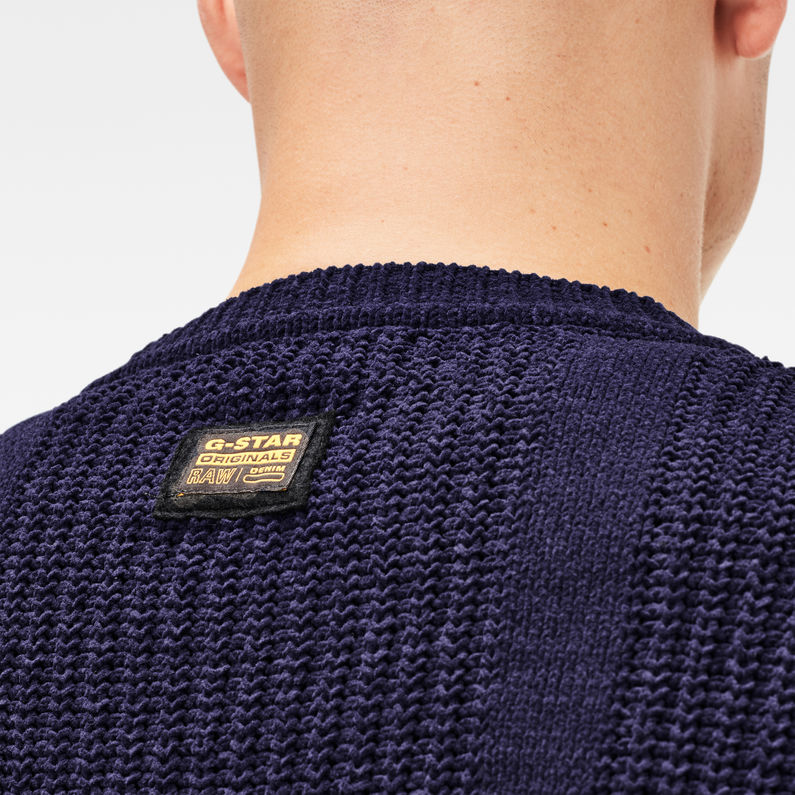 G-Star RAW® Chenn Knitted Sweater ダークブルー detail shot