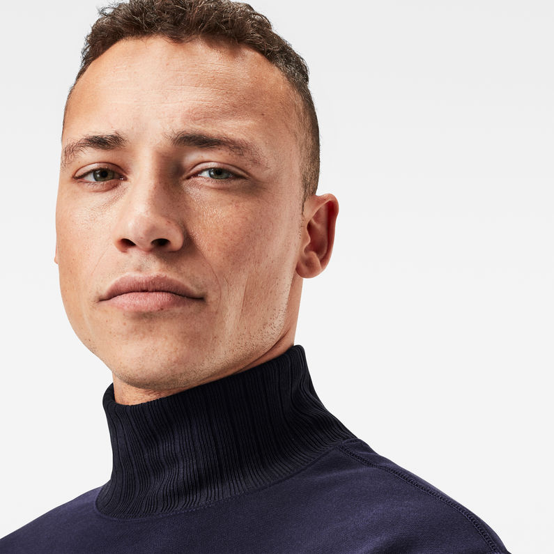 G-Star RAW® Sudadera Premium Basic Turtle Azul oscuro detail shot