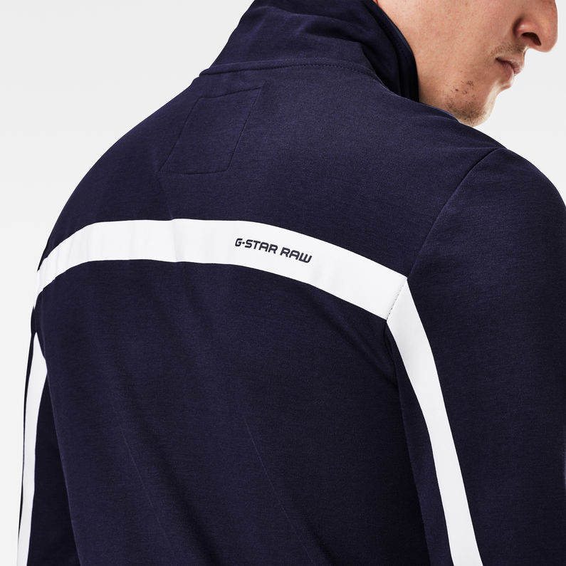 G-Star RAW® Lightweight Zip Through Track Sweatshirt Dunkelblau detail shot