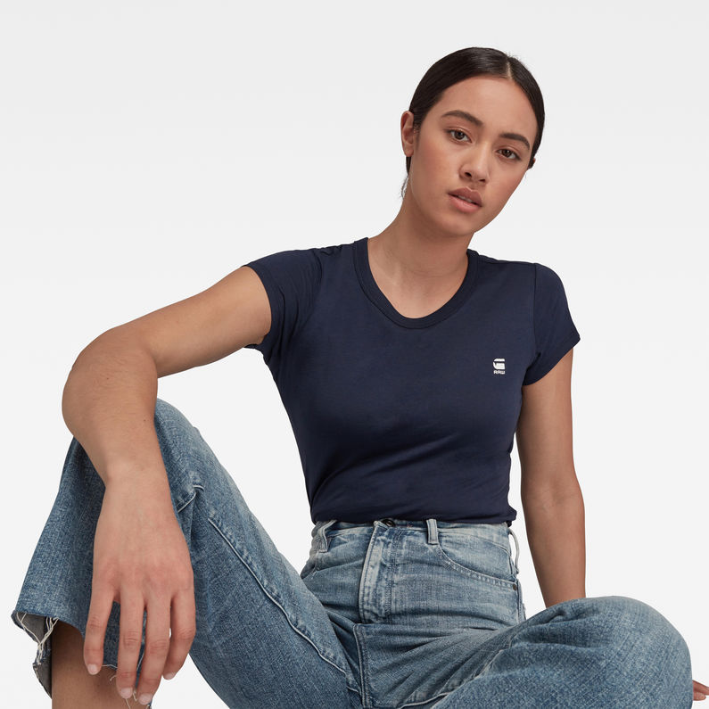 G-Star RAW® Eyben Slim T-Shirt Dark blue detail shot