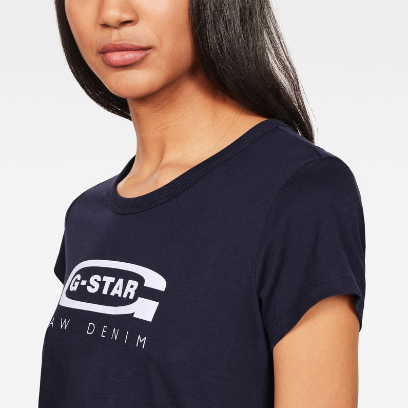 G-Star RAW® Graphic 20 Slim T-shirt Bleu foncé detail shot