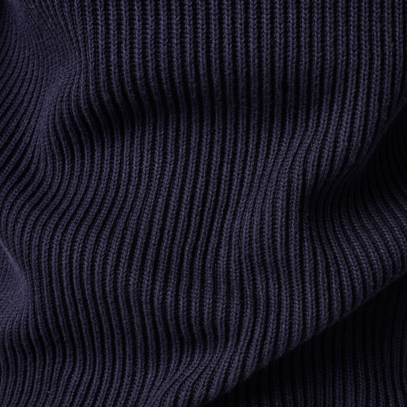 G-STAR® Dast Half Zip Knitted Sweater Dark blue fabric shot