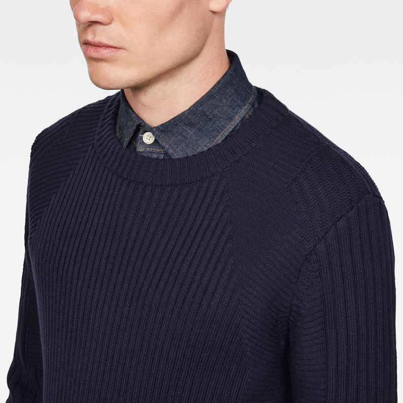 G-Star RAW® Jersey 3D Biker Knitted Azul oscuro detail shot