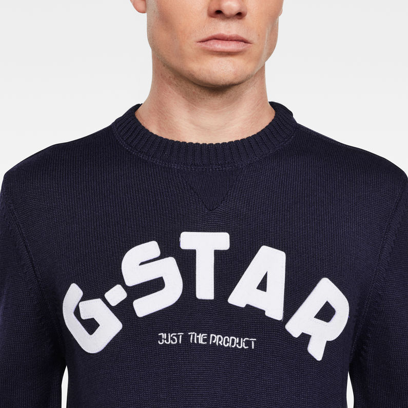 G-Star RAW® Pull Varsity Felt R Knitted Bleu foncé