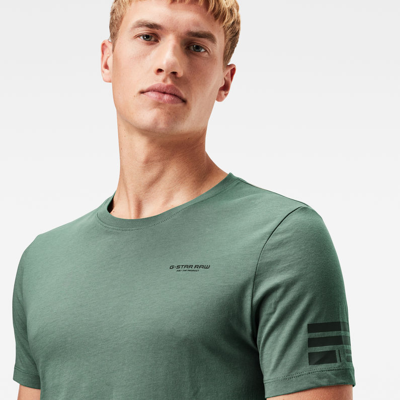 G-Star RAW® Text Graphic Slim T-Shirt Green detail shot