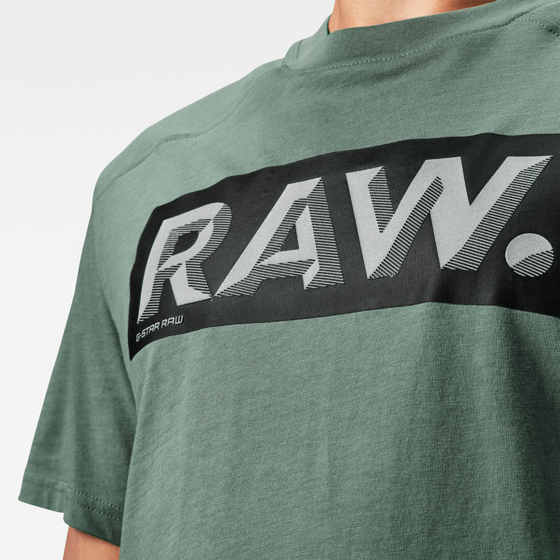 G-Star RAW® Reinforced Reflective Raw. Logo T-Shirt Green detail shot