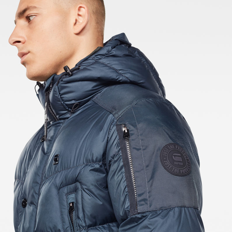 G-Star RAW® Parka Whistler Hooded Bleu moyen detail shot