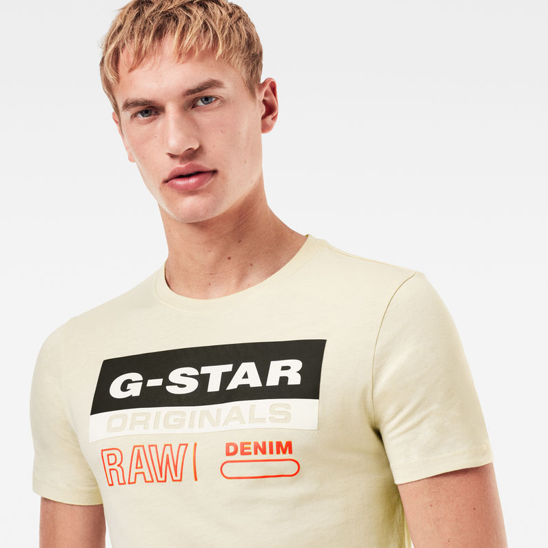 G-Star RAW® T-shirt Originals Label Slim Beige
