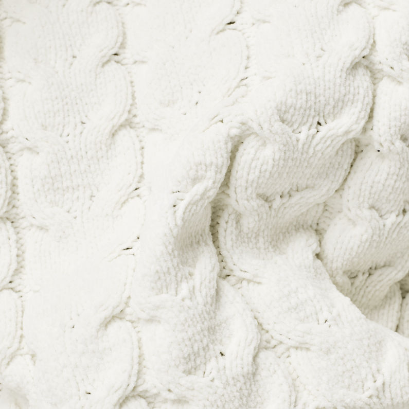 G-Star RAW® Jersey Cable Knit Mock Blanco fabric shot
