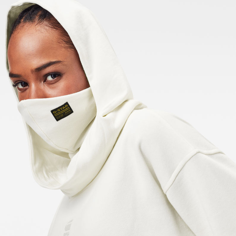 G-Star RAW® Pull Oversized Hood Cover Blanc detail shot