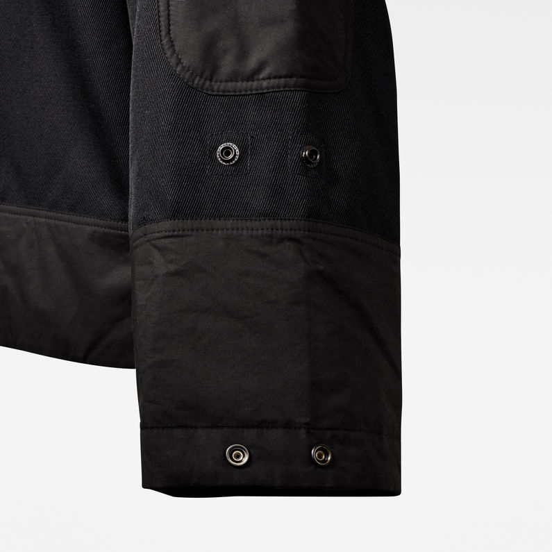 G-STAR® E Hooded Overshirt Black detail shot