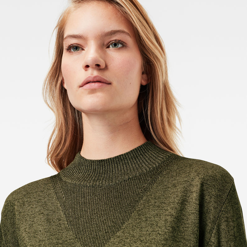 G-Star RAW® Jersey Stokyr Turtle Slim Knit Verde detail shot