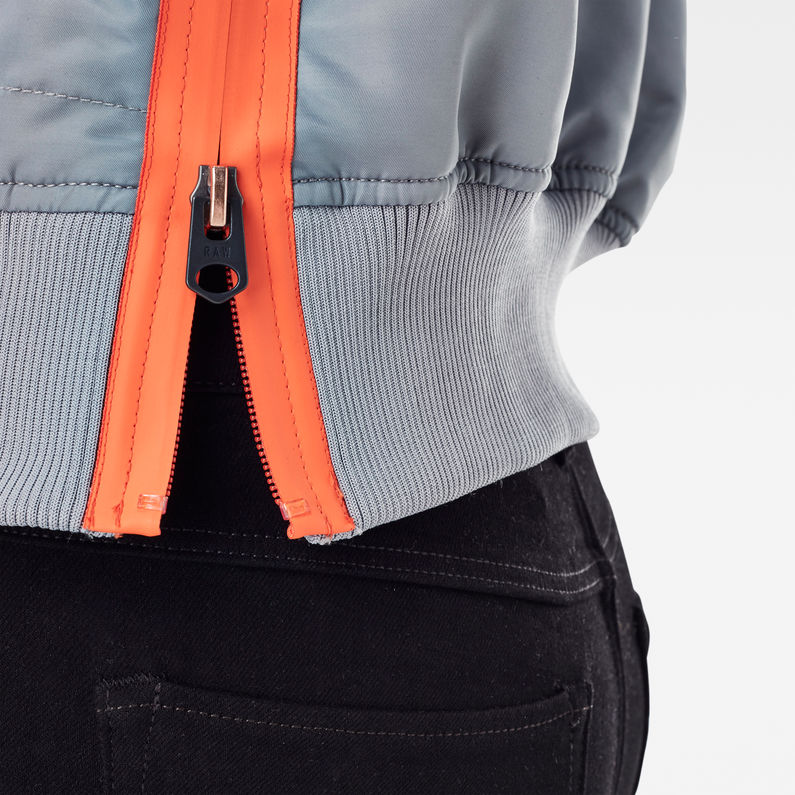 G-Star RAW® Zip Pocket Cropped Bomberjack Grijs detail shot