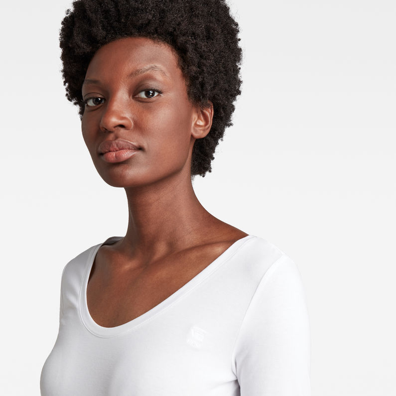 G-Star RAW® Basic Round Neck T-Shirt Weiß detail shot