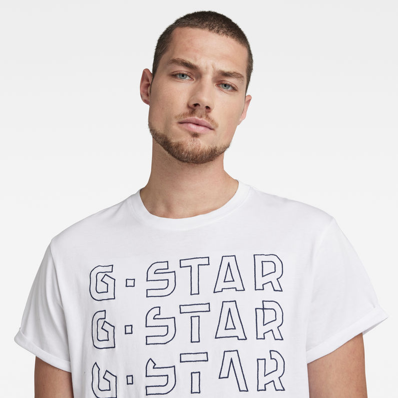 G-Star RAW® Embro Gradient Graphic Lash T-Shirt White detail shot
