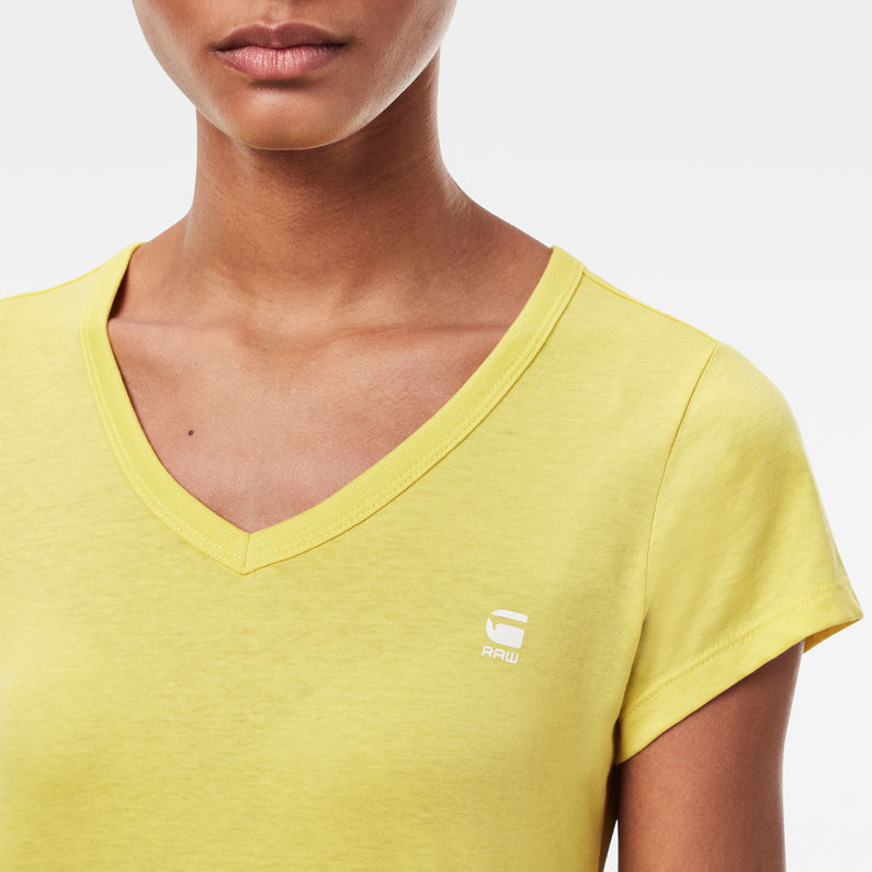 G-Star RAW® Eyben Slim V-Hals Top Geel detail shot