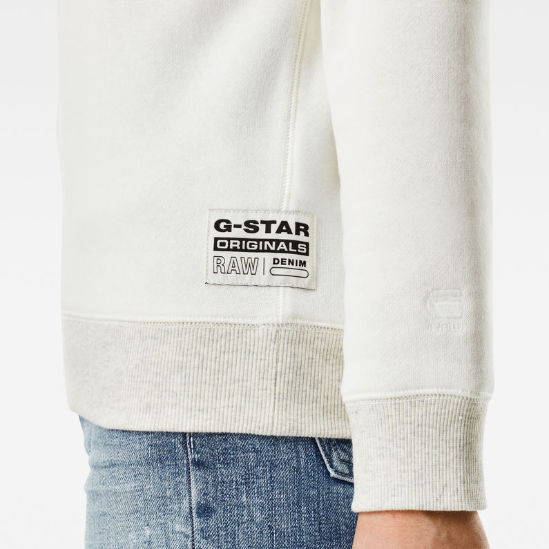 G-Star RAW® Sweat Premium Core Blanc detail shot