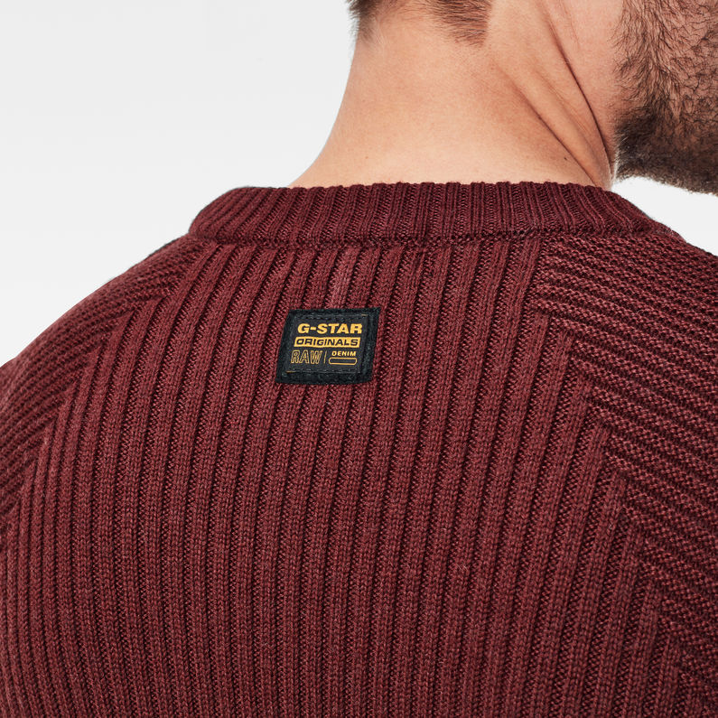 G-Star RAW® 3D Wool Biker Knitted Sweater Purple detail shot