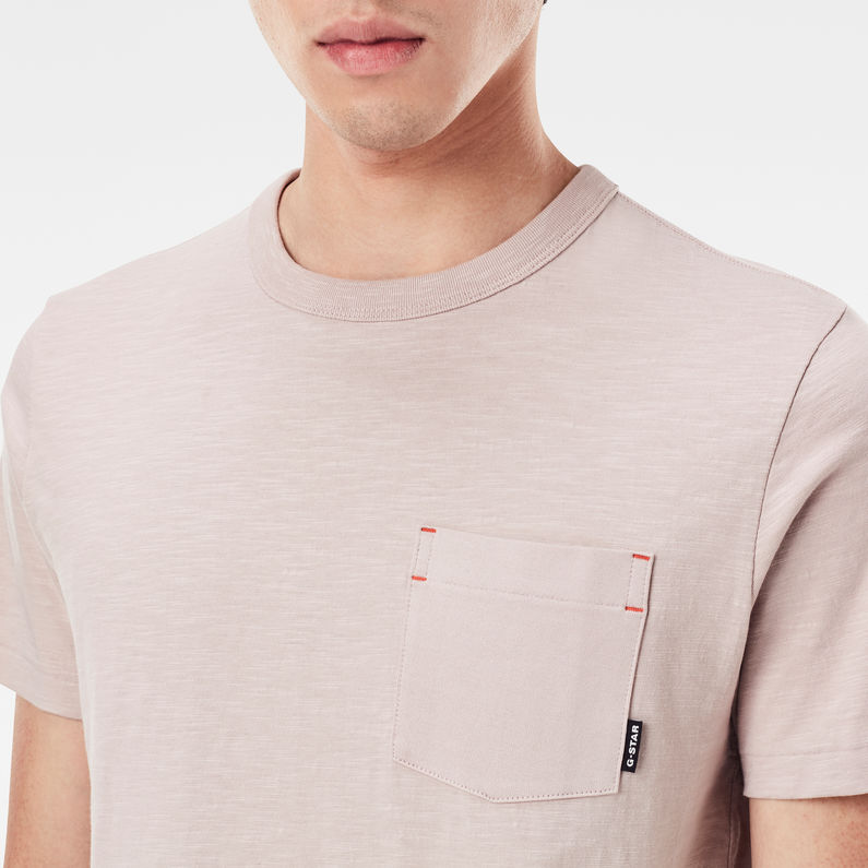 G-Star RAW® Contrast Mercerized Pocket T-Shirt Pink detail shot