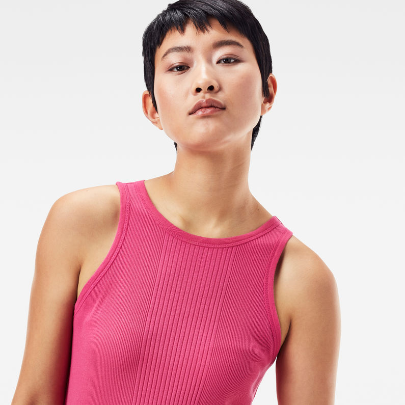 G-Star RAW® Engineered Rib Tanktop Roze detail shot