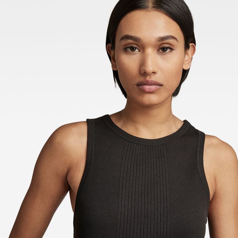 G-Star RAW® Engineered Rib Tanktop Zwart detail shot