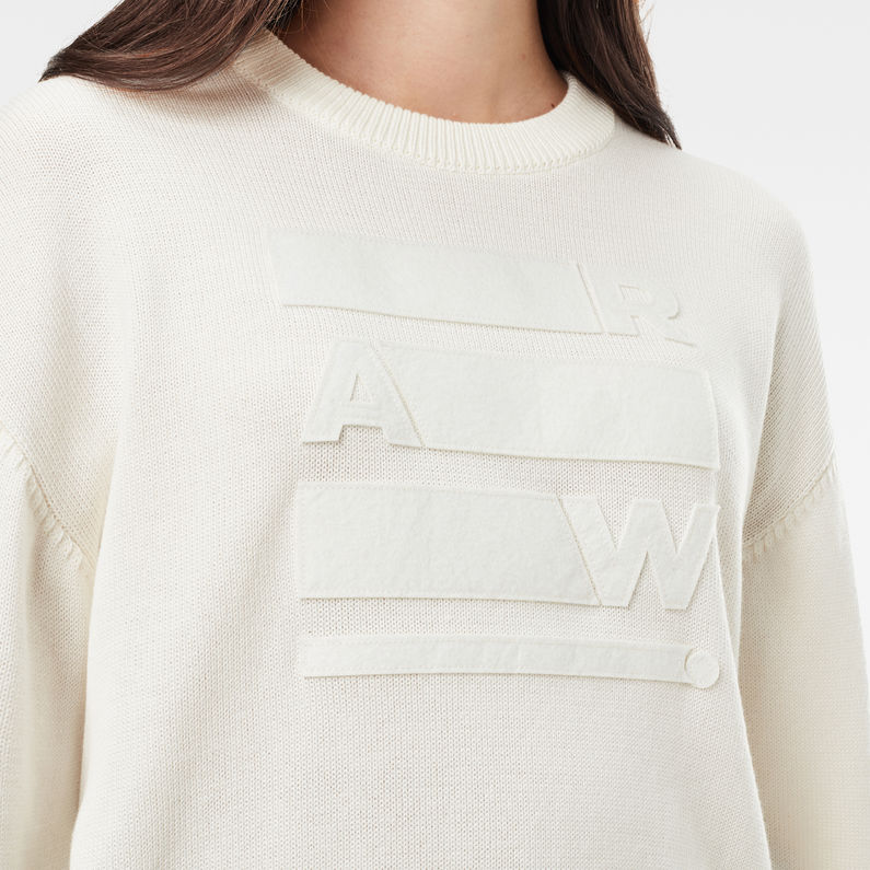 G-Star RAW® Raw Space GR Boyfriend Gebreide Trui Wit detail shot