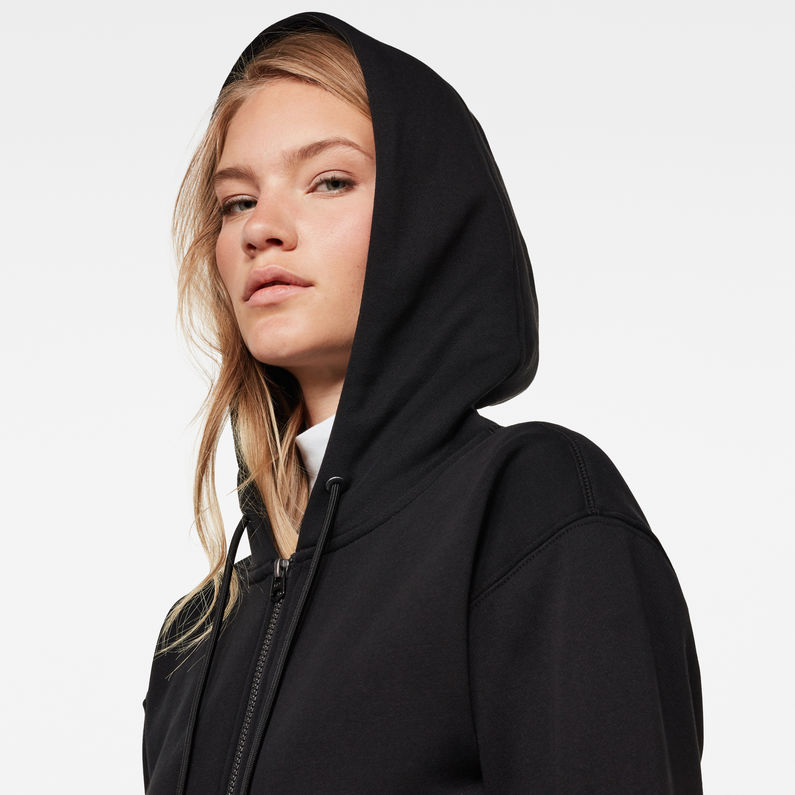 G-Star RAW® Sweat à capuche Premium Core Zip Through Noir detail shot