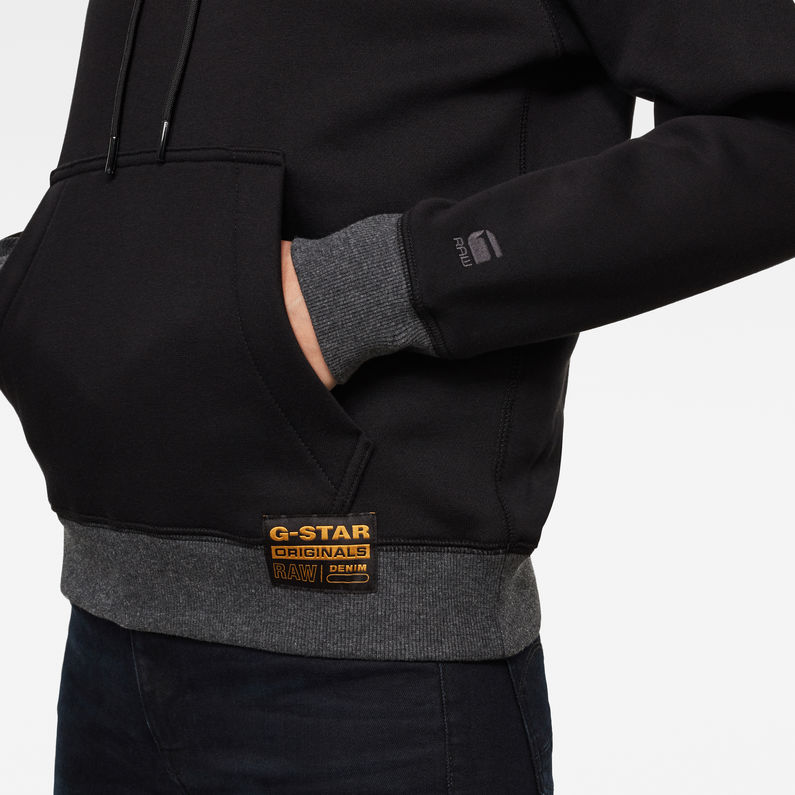 G-Star RAW® Sweat à capuche Premium Core Noir detail shot