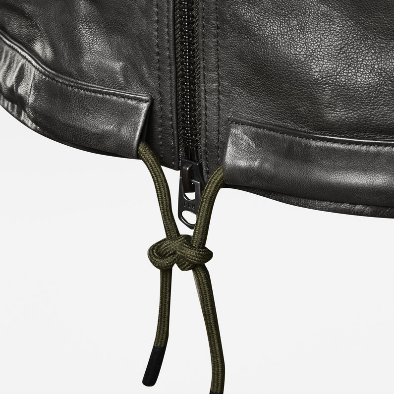 G-STAR® E Raf Leather Bomber Jacket グレー fabric shot