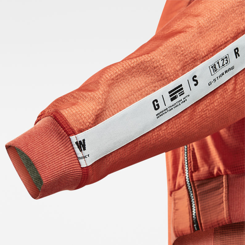 G-STAR® Reversible Zip Through Hoodie Orange detail shot