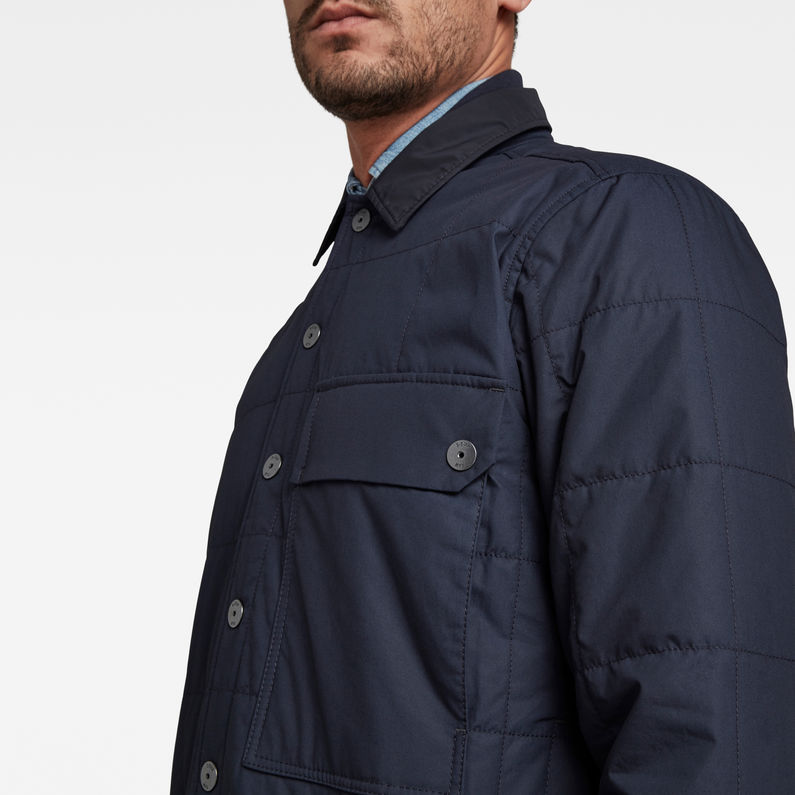 G-STAR® Quilted Overshirt Dark blue detail shot