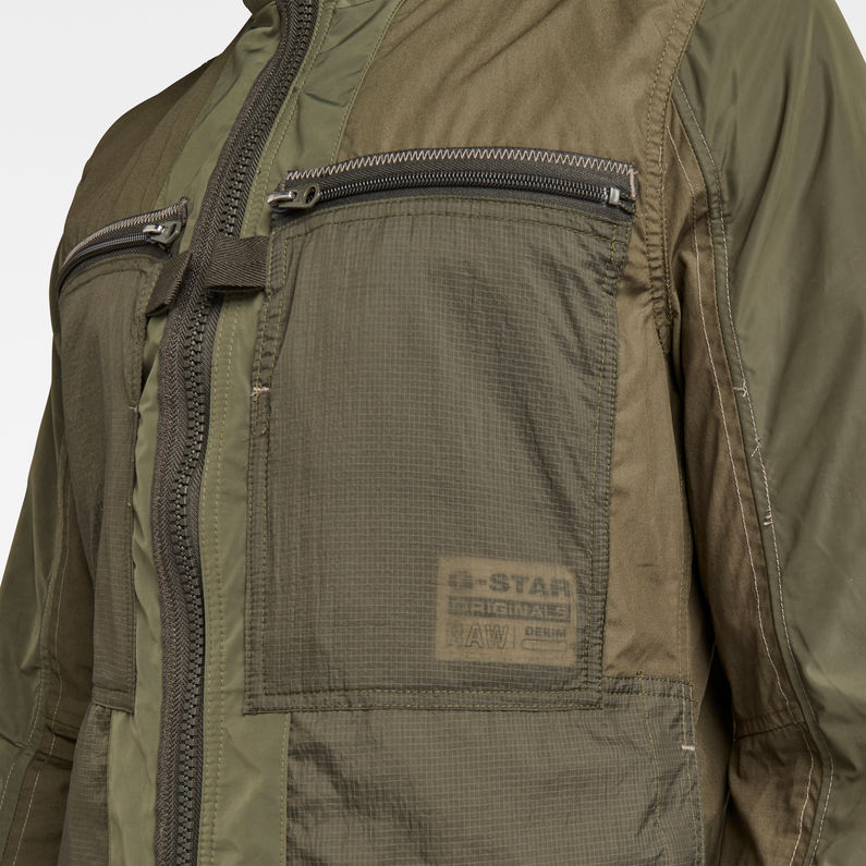 G-Star RAW® Fabric Mix Overshirt Green detail shot