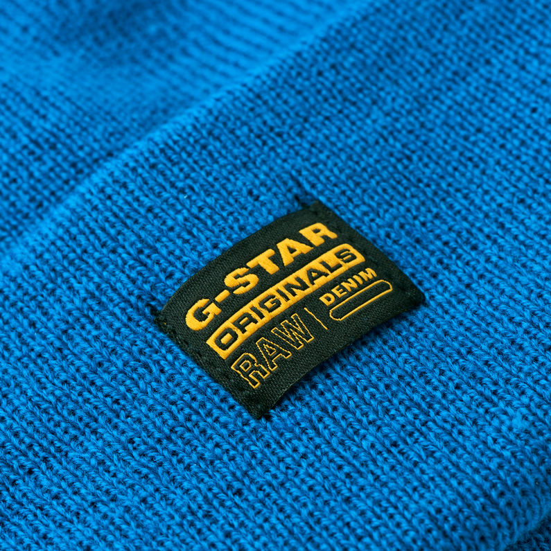 G-STAR® Effo Long Beanie Mittelblau detail shot buckle