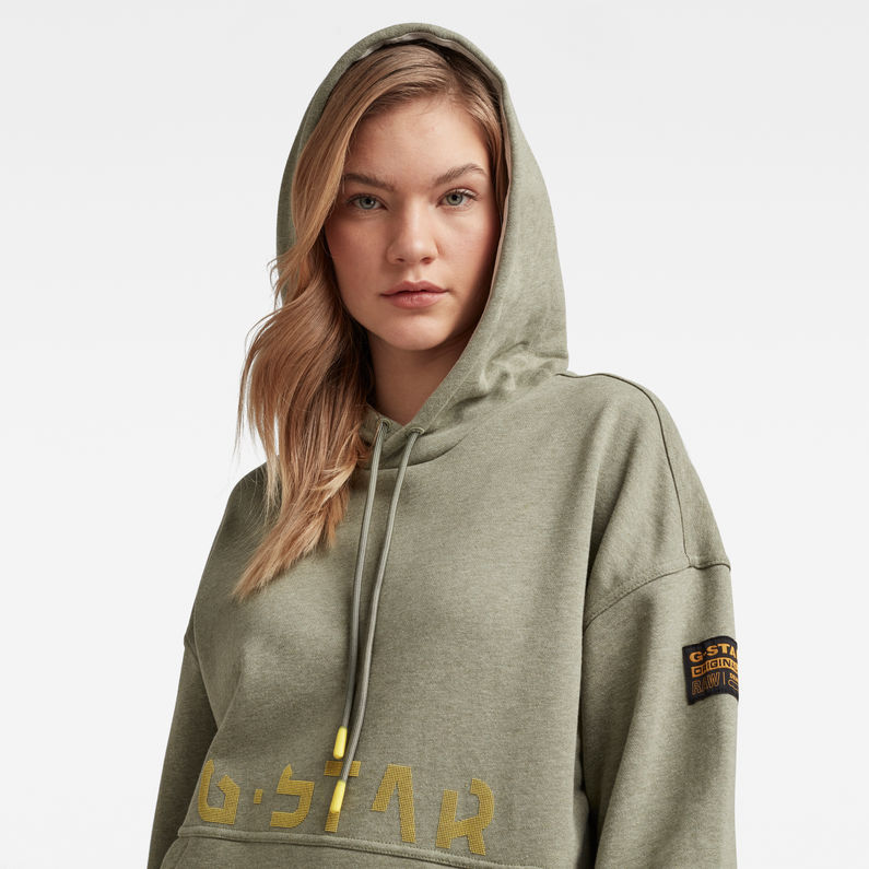G-Star RAW® Loose Fit Faded Back Graphic Hoodie Green detail shot
