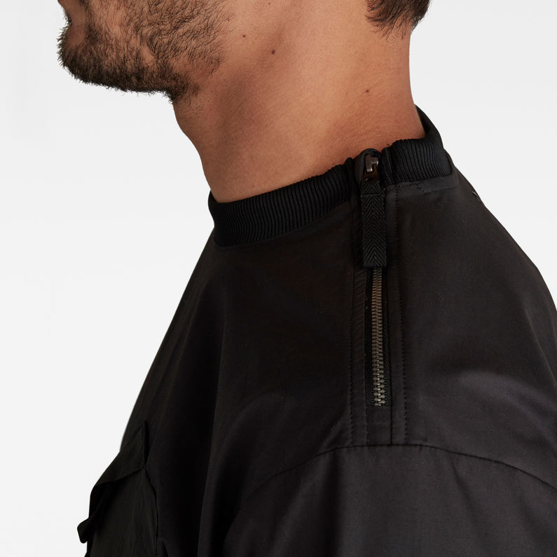 G-Star RAW® T-Shirt Woven Zip Pocket Loose Noir