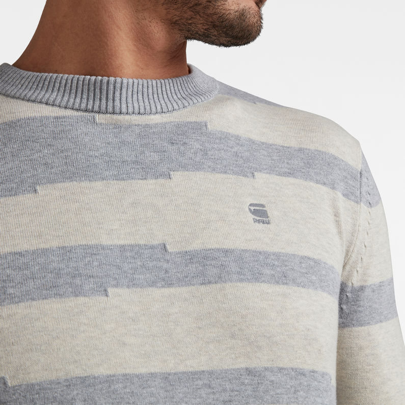 G-Star RAW® Broken Stripe Knitted Sweater Multi color detail shot