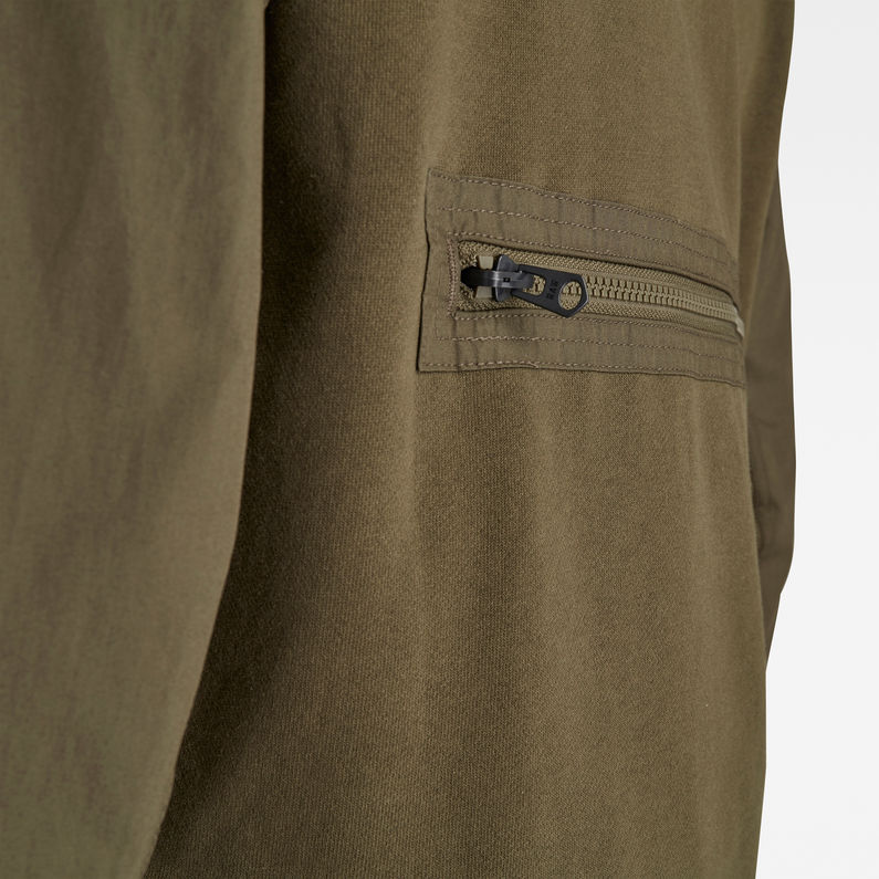G-Star RAW® Mixed Woven Baseball Zip Through Sweater Green