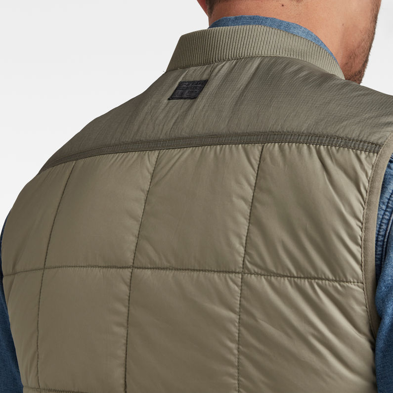 G-Star RAW® Lightweight Quilted Vest Green detail shot