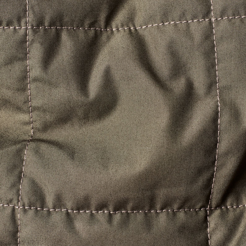 G-Star RAW® Quilted Overshirt Green fabric shot