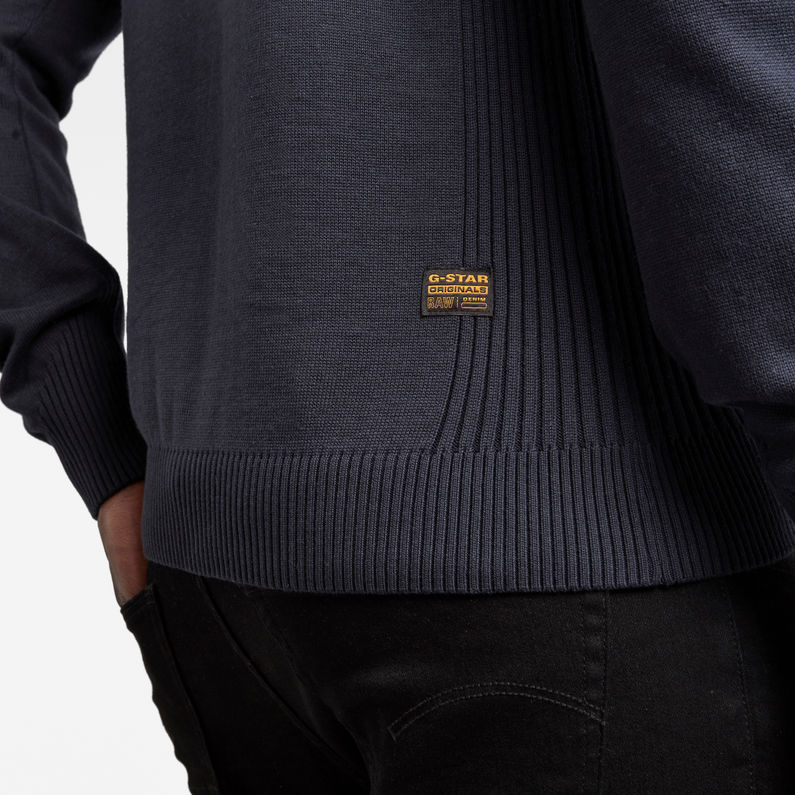 G-Star RAW® Classic Sport Knitted Sweater Dark blue detail shot