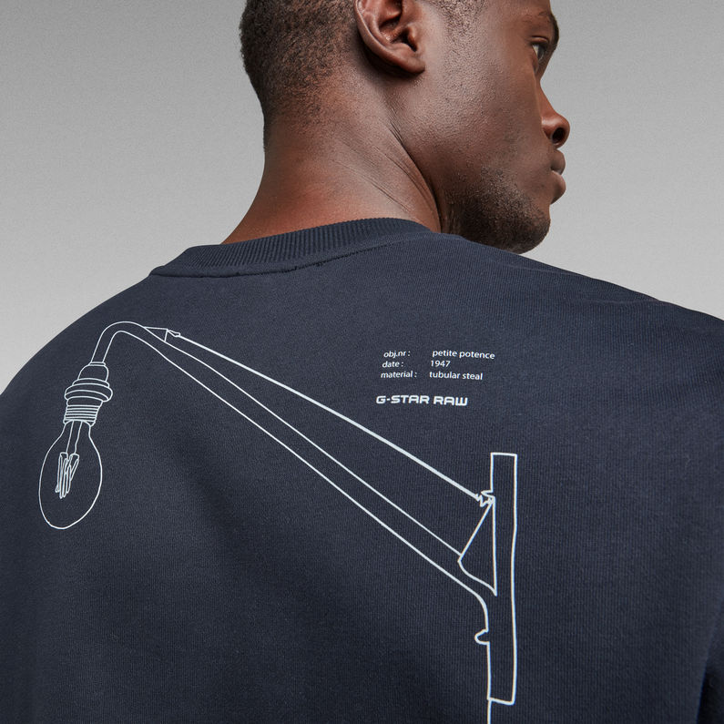 G-Star RAW® Dropped Shoulder Objects Graphic Sweatshirt Dunkelblau